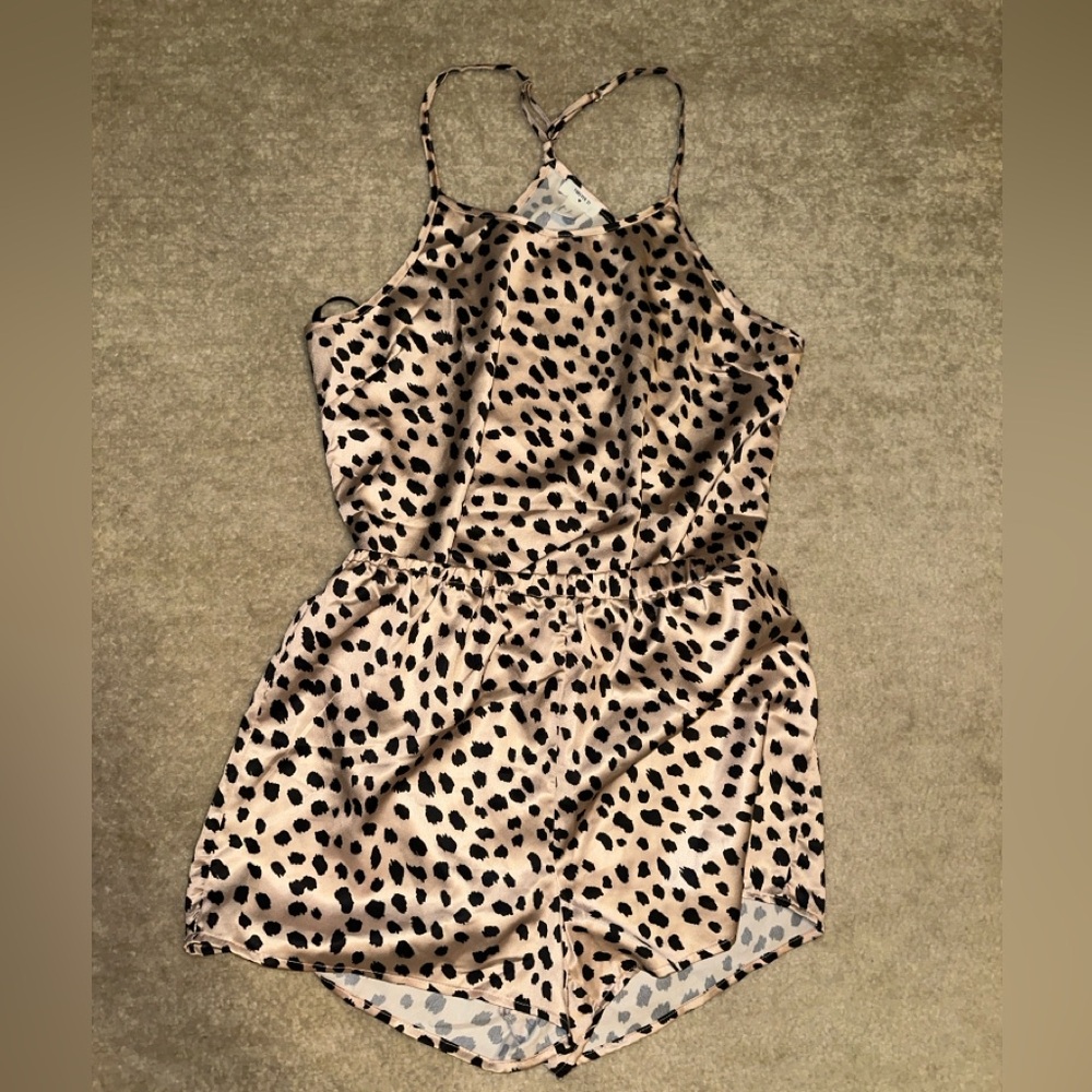 Silky animal print pj set